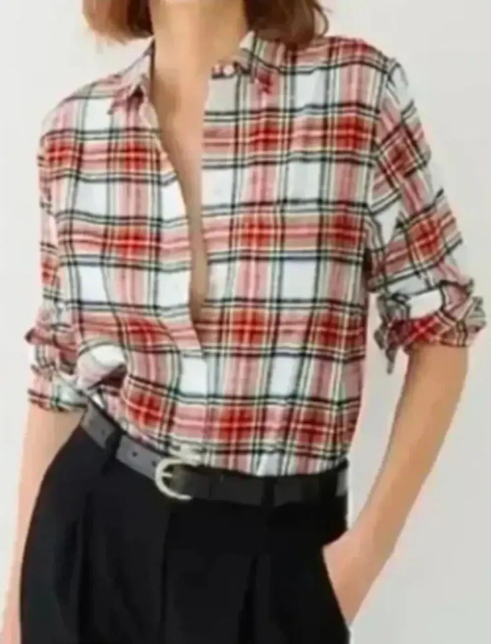 J. Crew Classic Fit Button Down Shirt in Snowy Stewart Tartan Flannel Size 10